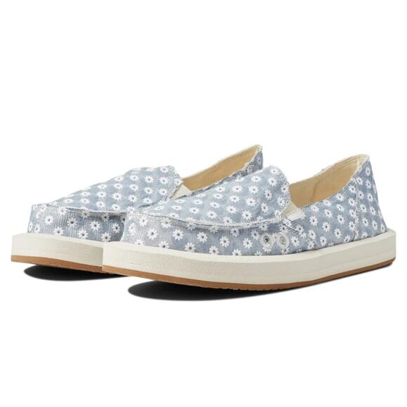 Sanuk Donna ST Daisy Cotton Canvas Slip On Comfort Shoes Ladies 11 MSRP$65 - Picture 1 of 15